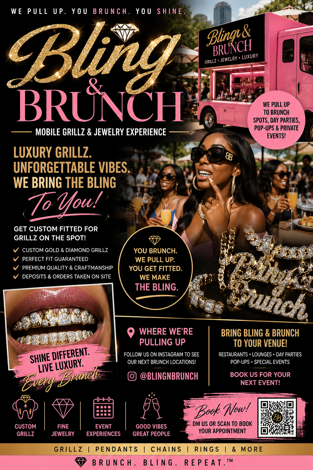 Bling and Brunch mobile experience